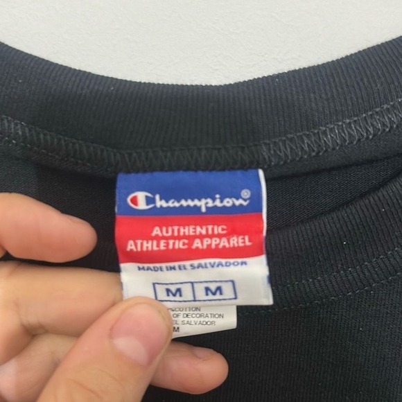 Champion Mens Black Chubby Snacks‎ Graphic Short Sleeve Cotton T-Shirt Medium - Picture 6 of 7